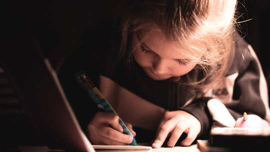 a child writing