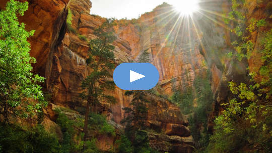 Sandstone rock cliff in the desert