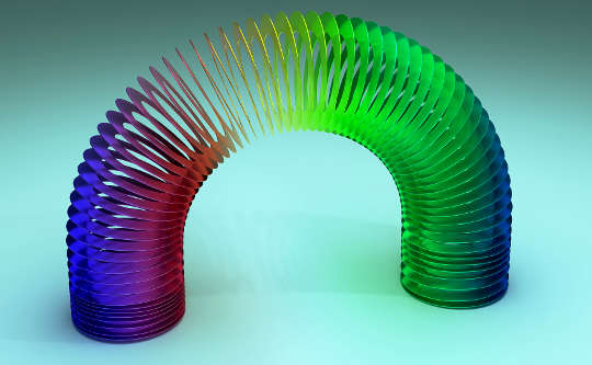 a multicolored slinky