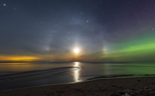 aurora and lunar halo