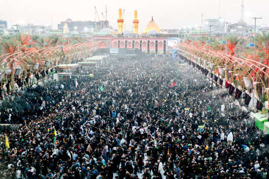 Pilgrims at the Holy Shrine in Karbala, Iraq.