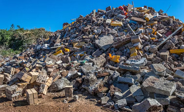 a mountain of garbage