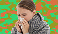 picture of a woman blowing her nose