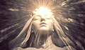 image of a woman with light radiating from her head