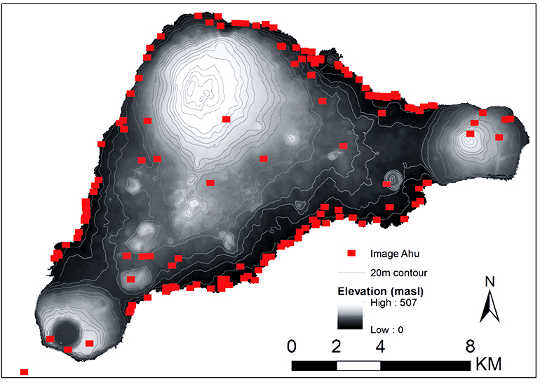 Locations of ahu on Rapa Nui (Credit: PLOS ONE)