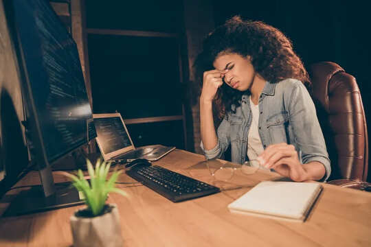 woman working at her desk