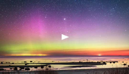 Morning aurora over Læsø, Denmark.