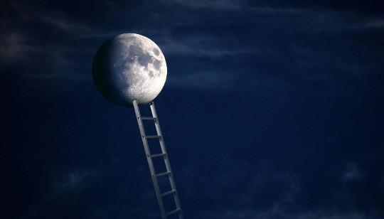 ladder reaching up to the moon