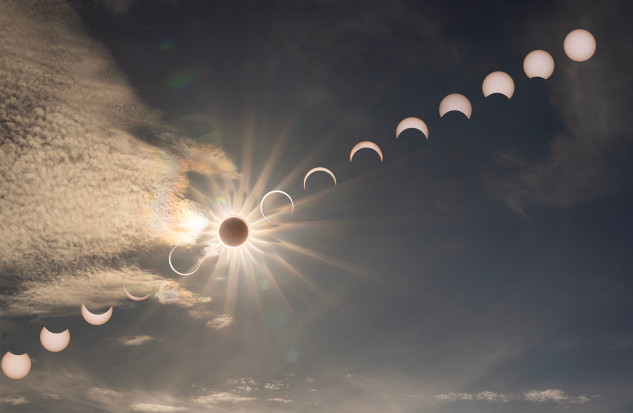 Composite photo of annular solar eclipse by MaryBeth Kiczenski