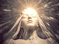 image of a woman with light radiating from her head