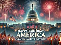 Illustration depicting America’s 250th anniversary with symbols of democracy, highlighting the 2024 election as a crucial moment for U.S. values and freedoms.